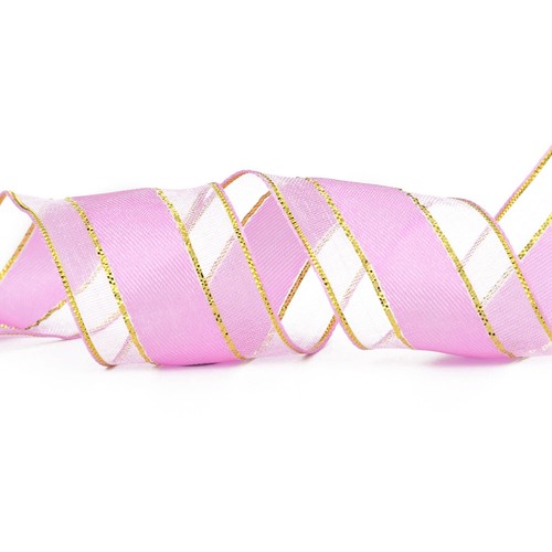 50Yards/Roll 25mmGolden Wired Edge Ribbon Solid Color Organza Ribbons for Party - Picture 51 of 51