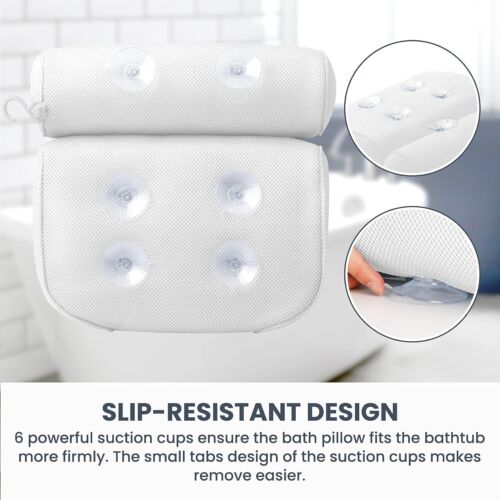 Bath Pillow, Bathtub Pillow for Tub Neck and Back Support with 6 Non-Slip Suctio - Picture 8 of 8
