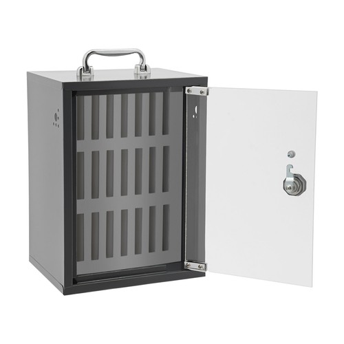 24 Slots Cell Phones Storage Cabinet Wall-Mounted Cell Phone Locker Clear Door - 第 4/18 張圖片