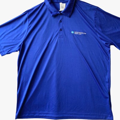 Norwegian Cruise Line NCL Golf Polo Shirt Mens Size L Large Blue Logo Ship