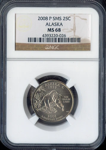 2008-P Alaska State Quarter NGC MS68 SMS Quality