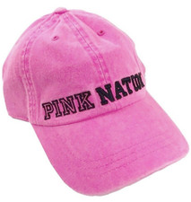 NWT VICTORIA'S SECRET PINK NATION CAP HAT O/S BASEBALL BRIGHT PINK ADJUSTABLE