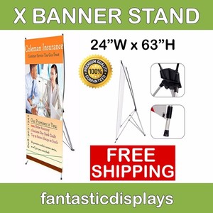 Details About 24 X Shaped Banner Stand Frame For 63 Tall Free Standing Trade Show Banners