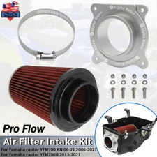 Pro Flow Air Filter Intake Cleaner +Adapter For Yamaha Raptor 700 700R 2006-2021