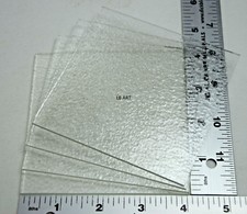 4 - 4"x 4" CLEAR BULLSEYE 3mm THICK GLASS SQUARE TILE 90 COE TESTED COMPATIBLE