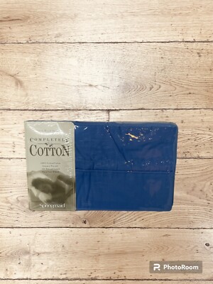 Springmaid Completely Cotton  Twin Flat Sheet USA Malibu Blue 180 Percale