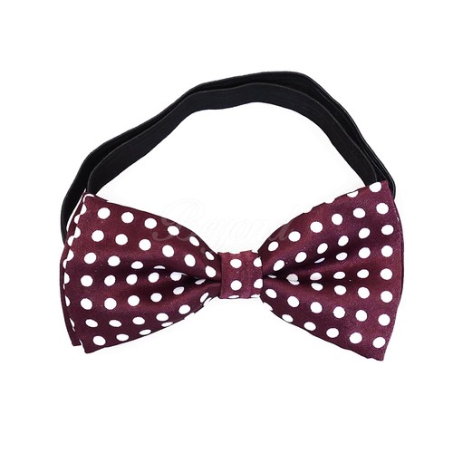 Burgundy w/ Polka dot bowtie & suspender set for Baby Toddler Kids Boys - Picture 3 of 5
