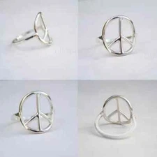 peace Ring 925 Sterling Silver Band Boho Statement Handmade Ring All size AK569