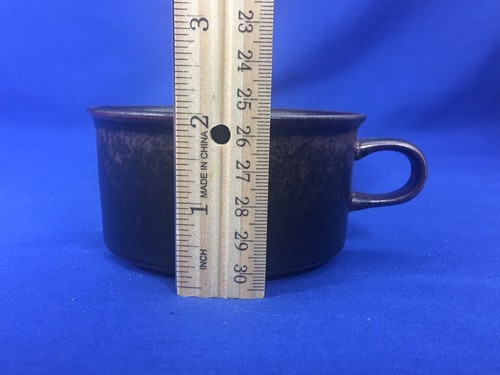 ARABIA Finland RUSKA Short Wide FLAT CUP & SAUCER SET Light and Dark Brown - Picture 8 of 9