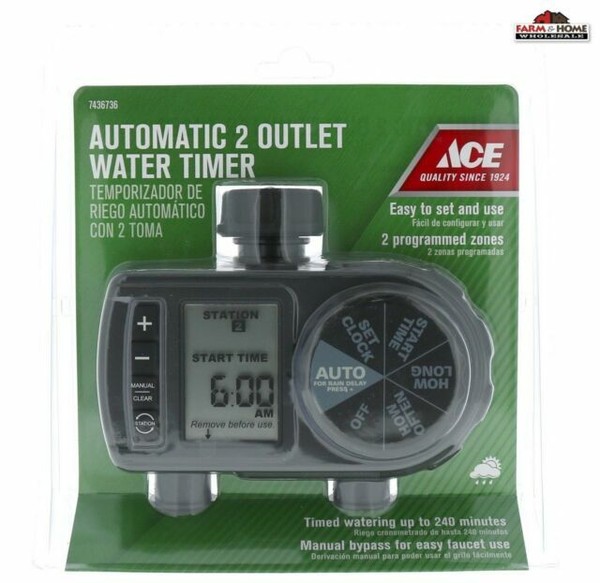 4 ACE Automatic Water Timer Hose Garden 2 Outlet for sale online eBay