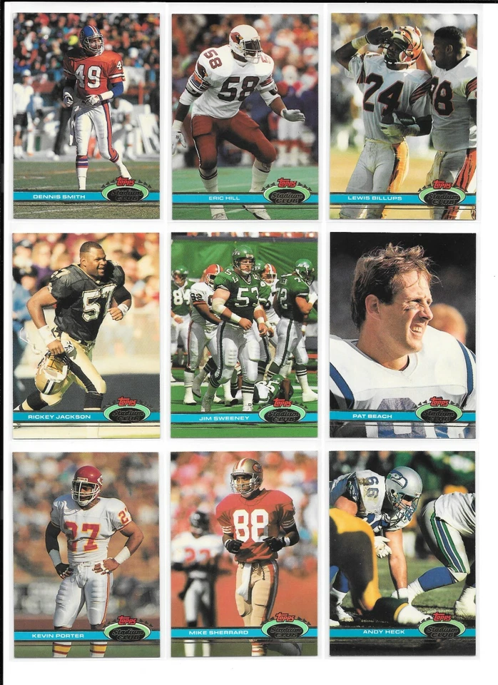 1991 Stadium Club Football Trading Cards / Choose From List  #s 251 - 500 / mb37 - Image 2 of 4