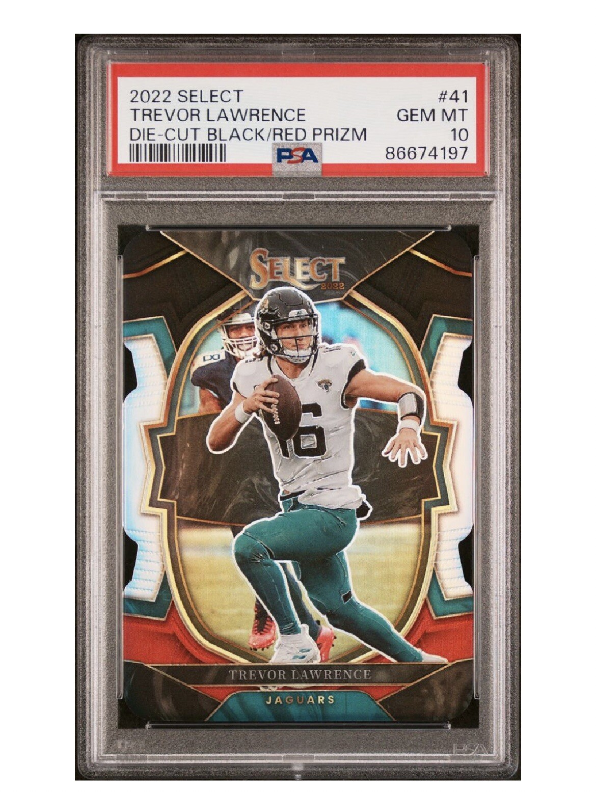 2022 Select Trevor Lawrence Concourse Black & Red Die-Cut Prizm #41 PSA 10 Jags