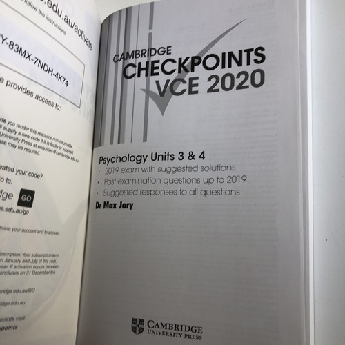 Cambridge Checkpoint VCE 2020 Psychology Units 3 & 4 By Dr Max Jory Revision - Picture 2 of 14