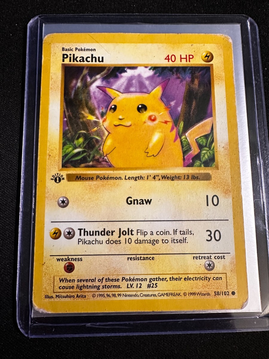 1999 Pokemon Base Set 1st Edition Pikachu (Red Cheeks) Shadowless 