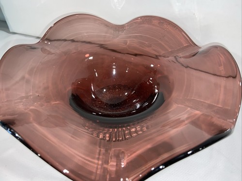Antique Amethyst Color Glass Candy Dish 8 Inches Diameter-A - Picture 5 of 8