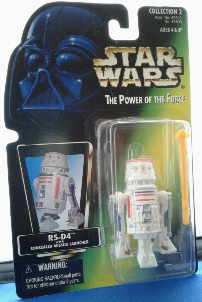 Star Wars POTF R5-D4 with Concealed Missile Launcher, Color Photo Green Card - Image 2 of 4