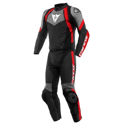 Dainese AVRO 4 2tlg.  Motorradlederkombi (Schwarz/Anthrazit/Rot) Gr: 50