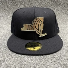 New York Yankees Hat Cap Mens 8 Black Gold Metal New Era Fitted 59Fifty MLB
