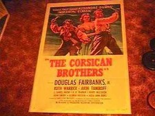 CORSICAN BROTHERS MOVIE POSTER R47 DOUGLAS FAIRBANKS JR