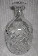 24% Lead Crystal Decanter Vase Poland Flower Floral 8" Heavy Clear Thick Cottage