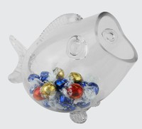 Glass Fish Shaped Candy Aquarium Bowl Jar, Valentine's Gift, H-7.5 L-11, 4 Pcs Glass Fish Shaped Candy Aquarium Bowl Jar, Valentine's Gift, H-7.5 L-11, 4 Pcs