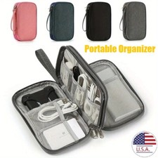 Multi-Functional Portable Organizer Pouch Double Layers Cable Storage Zipper Bag