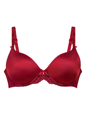 Anita Women's Bobette 5291 Underwired Padded Bra - Ruby Red, 32C, Floral Lace Detail