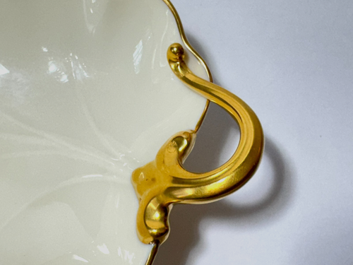 Vintage Lenox Wood Leaf Dish Gold Trim USA 7.25" - Picture 5 of 9