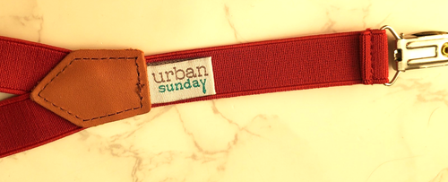 Urban Sunday Suspenders Boys Age 2-8 Yr Red w Silver Hardware Elastic Adjustable - Picture 5 of 6