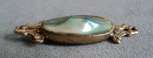 Antique ART NOUVEAU Baroque PEARL in 10K GOLD Long Ornate PENDANT 2.25" - Picture 6 of 8