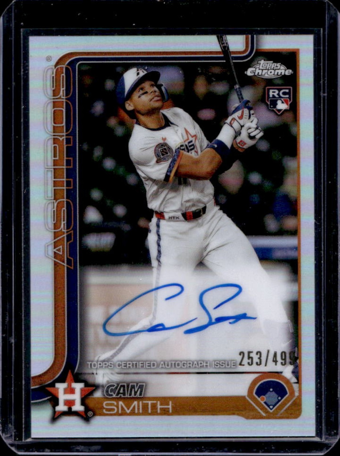 2025 Topps Chrome Cam Smith Auto RC Refractor #/499 Astros Rookie