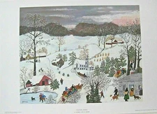 Grandma Moses It Snows, Oh It Snows Art  Print 1951