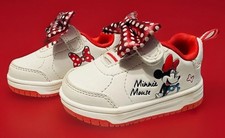 GIRLS WHITE MINNIE MOUSE SNEAKERS SIZE 3 INFANT/TODDLER BY DISNEY BABY NWOT