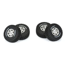 Proline PRO1025310 Mirage TT F/R Tires Mounted 12mm Hex Satin Silver Impulse (4)