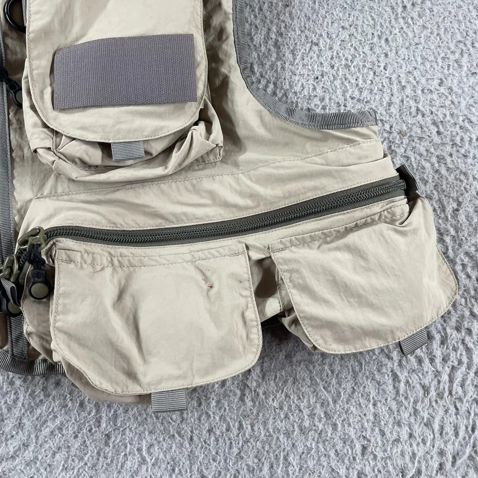 Chaleco de pesca con mosca Patagonia River Master vintage talla L beige malla bolsillos con cremallera * Foto 4 de 4