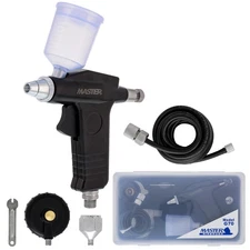 Gravity Feed PISTOL TRIGGER AIRBRUSH Set Kit Spray Gun Hobby Cake Tattoo Tanning