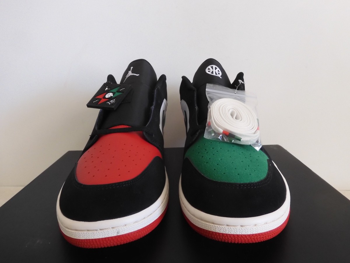 Nike Air Jordan 1 Low Q54 Quai 54 White-Black-Scenery Green Sz 16