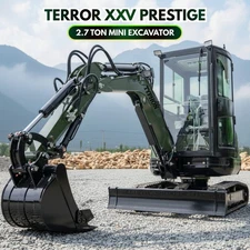 TERROR XXV Diesel Mini Excavator 2.7 Ton, 25.1hp Kubota D1105 Retractable Tracks
