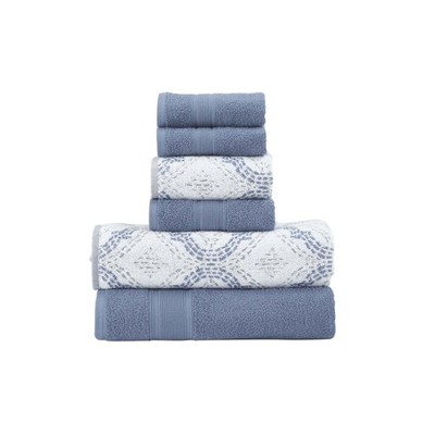 Modern Threads Capri 6-Piece Reversible Yarn Dyed Jacquard Towel Set-Bath