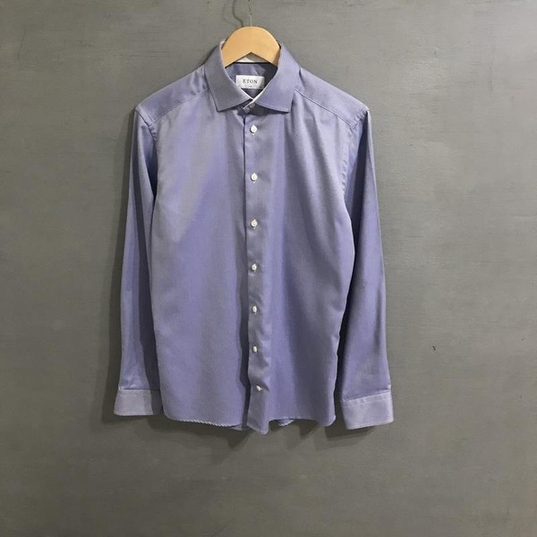 Camicia Uomo Eton Blu Cotone 38 / M / 46
