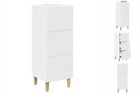 Kommode Schubladenschrank Sideboard Schmal Weiß 33X34,5X90 Cm Holzwerkstoff