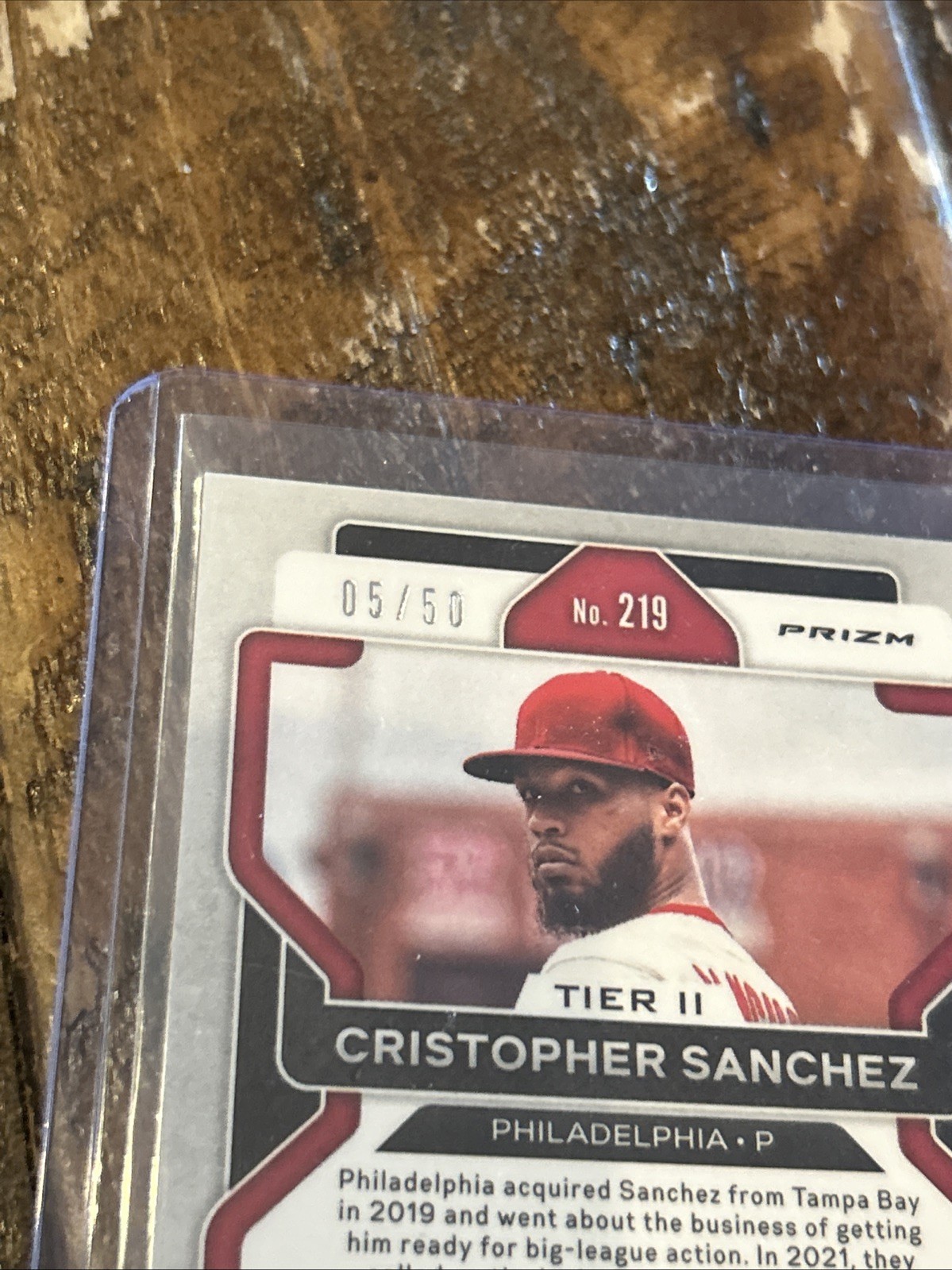 2022 Prizm Christopher Sanchez Black/Gold Snakeskin Prizm Rookie Card RC #/50 view 4