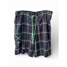 OP Board Shorts Mens Medium 32-34 Black Green Plaid Surf Swim Trunks