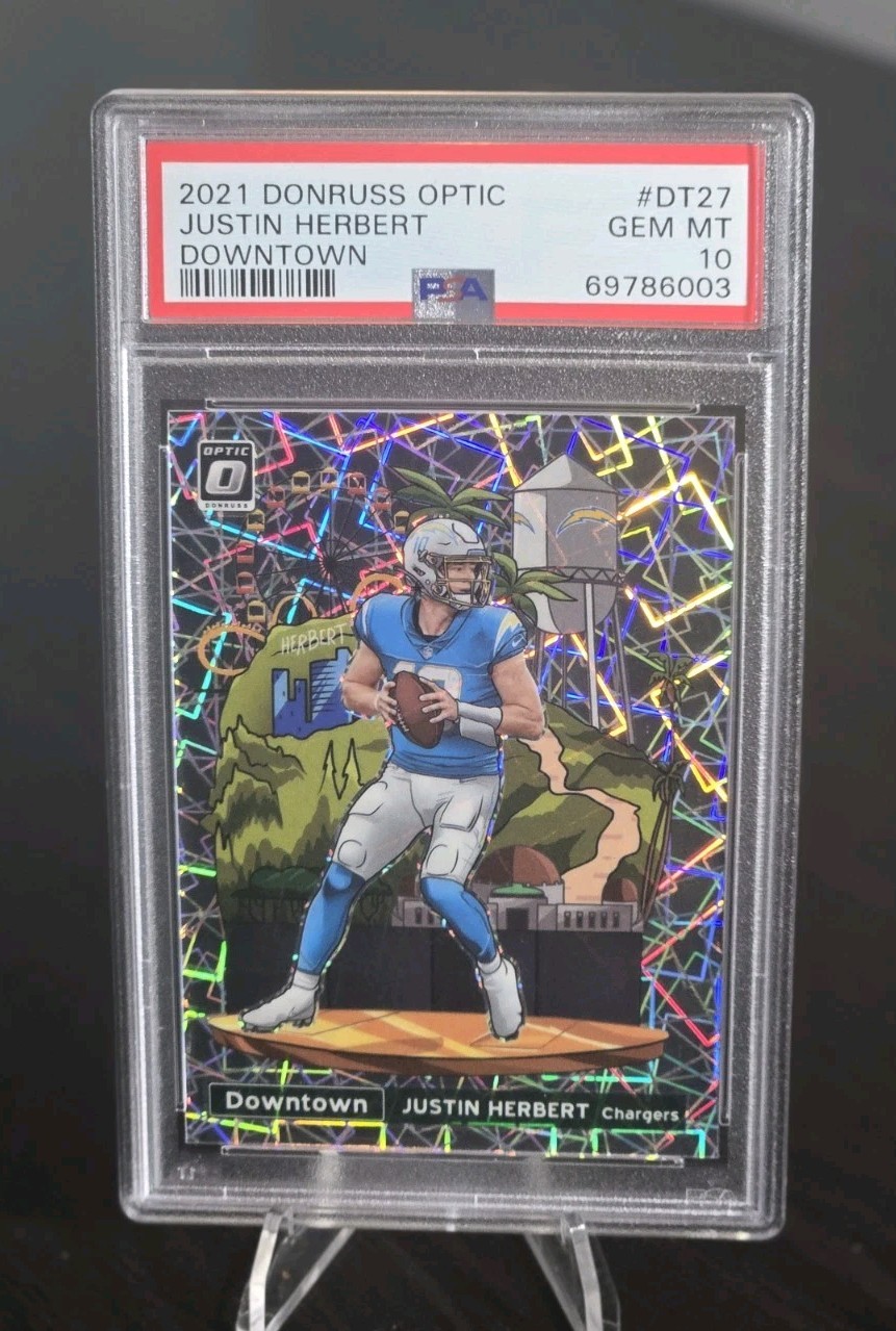 2021 Panini Donruss Optic Downtown Justin Herbert #DT27 PSA 10