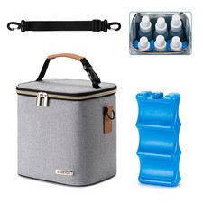 Breastmilk Cooler Bag with Ice Pack Fits 6 Baby Bottles up to 9 Ounce, Baby Bott