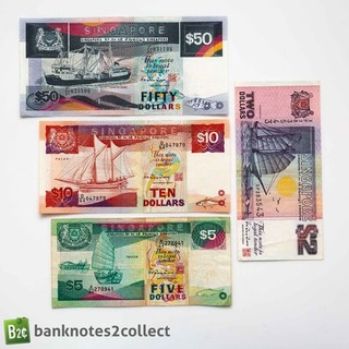 SINGAPORE: Set of 4 Singapore Dollar Banknotes.