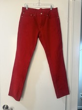 Levis 511 Series Mens Red Corduroy Slim Fit J...