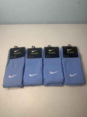 4 PAIR Light Blue Nike Classic Soccer Knee Dri Fit Socks large M 8-12 W 10-13