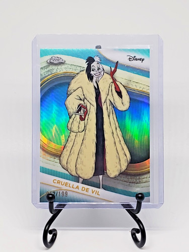 Cruella De Vil 2025 Topps Chrome Disney #103 Aqua Refractor #/199