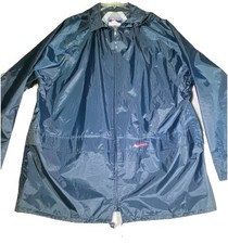 PORTWEST Rain Jacket Mens X-Large Navy Blue Polyester Hooded Waterproof Full Zip